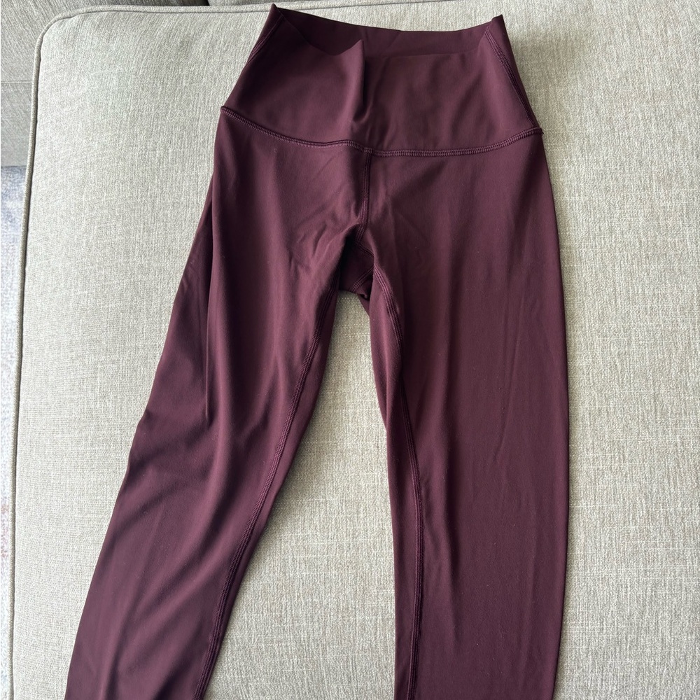 Maroon High Waisted Lululemon Leggings